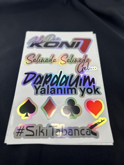 Hologram Arka Cam Sticker Etiket Model 008