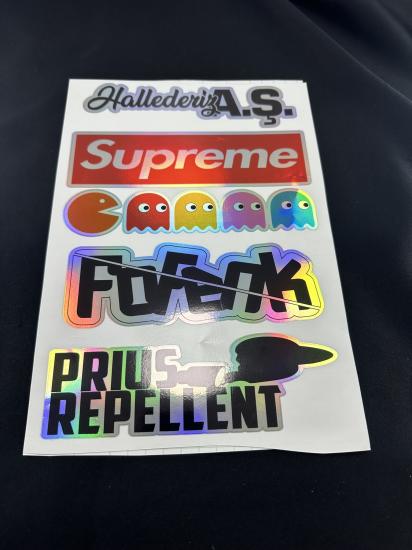 Hologram Arka Cam Sticker Etiket Model 003