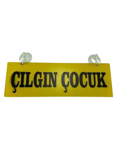 Cam Süsü Yazı ’ÇILGIN ÇOCUK’ Mdf Vantuzlu